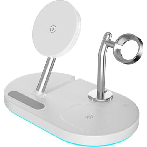 15W Fast Wireless Charger Bracket For iPhone 12 11 XS Max x 8 Plus Chargers for AirPods Apple Watch 6 5 4 3 Stand Charging 4IN1