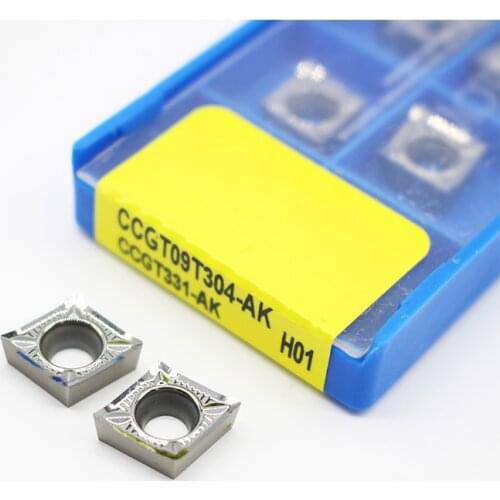 20pcs CCGT09T304 AK H01 High Quality Aluminum Cutting Tool CCGT 32.51 turning tool CNC Tools Tin Alloy blade Insert Wood