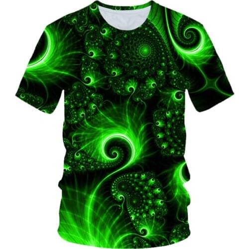 2020 Summer Boys Girls 3D Colorful Cool T-shirt Children Green Peacock Feathers Flower Print T shirt Kids Tshirt 4-20 Years Old