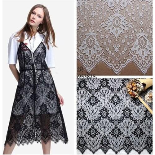 3meters/lot Black White 150cm wide Lace Trim sewing accessories Eyelash Lace Ribbon For Dress wedding Party decoration