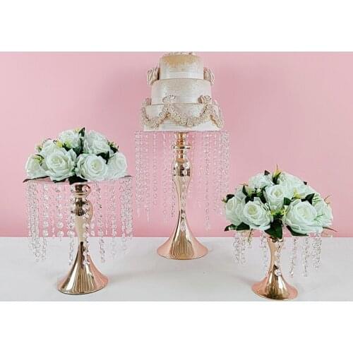 3pcs / 5pcs Acrylic Metal Wedding Multi-Layer Cake Stand Rack Set Festival Party Display Tray