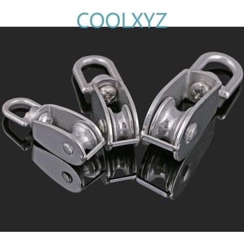 304 stainless steel single / double pulley wire rope chain traction fixed pulley lifting load pulley single pulley