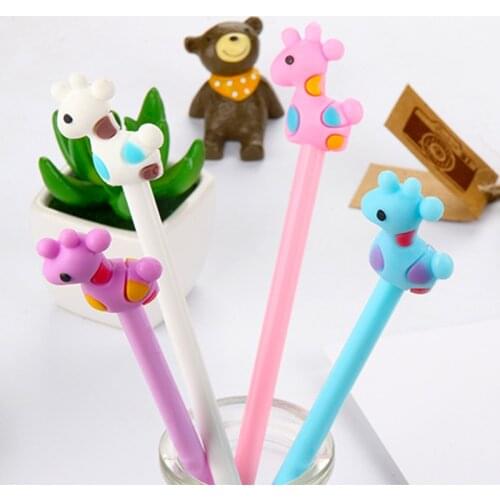 36PCS Creative Stationery Cartoon Cute Color Deer Gel Pen Animal Modeling Student Exam Black Ink Pen