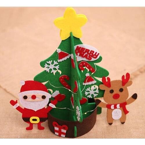 3D DIY Felt Toddler Christmas Tree New Year Kids Gifts Toys Artificial Tree Xmas Home Decoration Hanging Ornaments 2