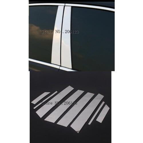 8pcs Stainless Steel Window Trims Center Pillars B+C Pillar Covers 6pcs Trim For Mazda 6 2009 2010 2011 2012