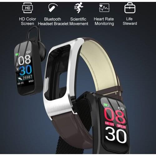 Bluetooth Headset Talk Smart Band Waterproof Bracelet heart rate monitor Sports Smart Watch Passometer Fitness Track