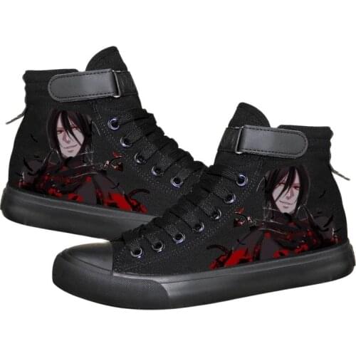 Unisex Anime Cos Black Butler Shoes Ciel Phantomhive Sebastian Michaelis Casual plimsolls canvas shoes rope soled shoes