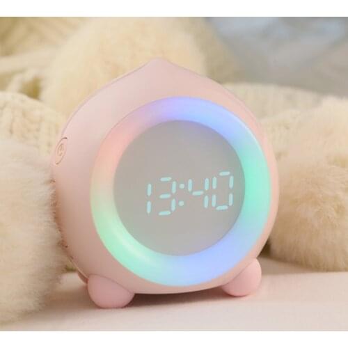 Peach Shape Alarm Clock Smart APP Bluetooth Speaker Mini Multi-function LED Digital Clock Sleep Night Lights Mute Alarm Clocks