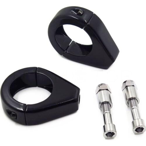 Black 41mm Fork Turn Signal Clamps Relocation Mount Bracket Fork for Harley Softail Chopper Bobber Cafe Racer Old School