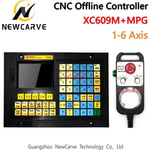 CNC 1Axis ~ 6Axis Linkage Controller XC609M Stand Alone Offline Control With Emergency Stop MPG Pendant Handwheel NEWCARVE