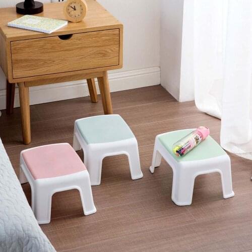 3 Color 4 Legs Kids Thicken Plastic Small Stool Living Room Adult Change Shoe Bench Bathroom Child Low Bench Baby Learning Stool