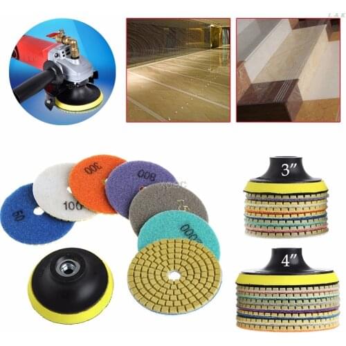 8Pcs 3"/4" Diamond Polishing Pads Granite Marble Concrete Stone Grinding Discs M04 dropship