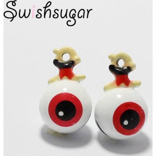 Enamel Eye Beads Jingle Bell Charms DIY Craft Jewelry Pendant Accessories Decor