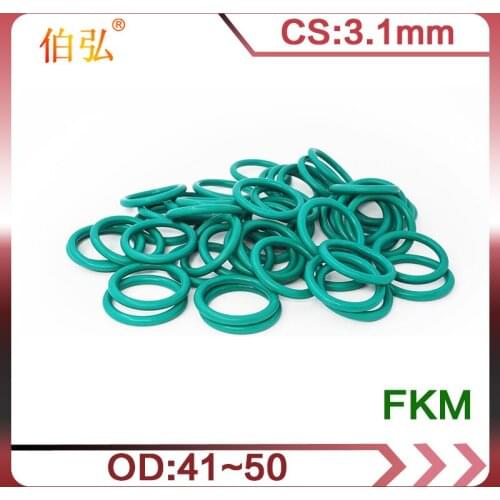 Fluorine Rubber O-Ring 5PCS/lot Green FKM Sealing CS 3.1mm OD41/42/43/44/45/46/47/48/50mm O Rings Seal Oil Gasket Washer