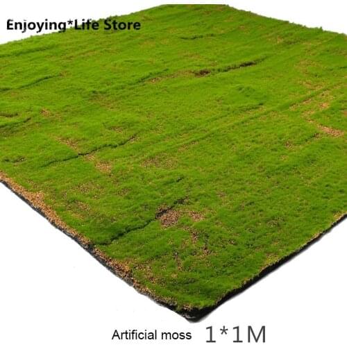 1m Grass Wall Moss Turf Simulation Lawn Green Plant Scene Window Display Fake Moss Artificial Lawn Home Garden Decoration
