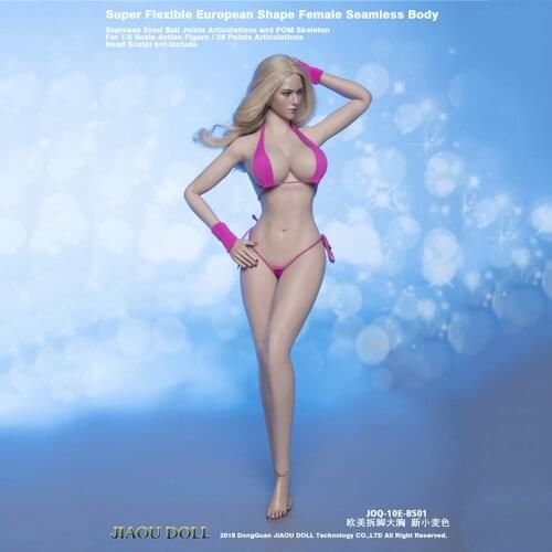 JIAOU DOLL 1/6 Scale Female Large Breast Body Figure Super Flexible Joint European Shape Seamless Body Model
