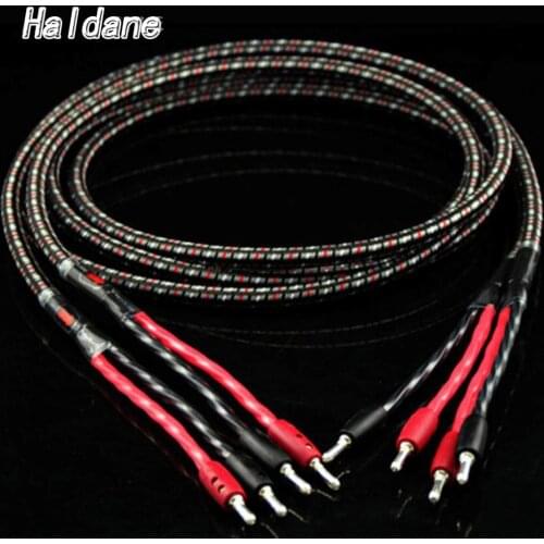 Haldane Pair HIFI AQ CV8 7N OCC Speaker Cable Amplifier CD Speaker Audio Cable with CMC BFA Banana Plugs Connector Jack