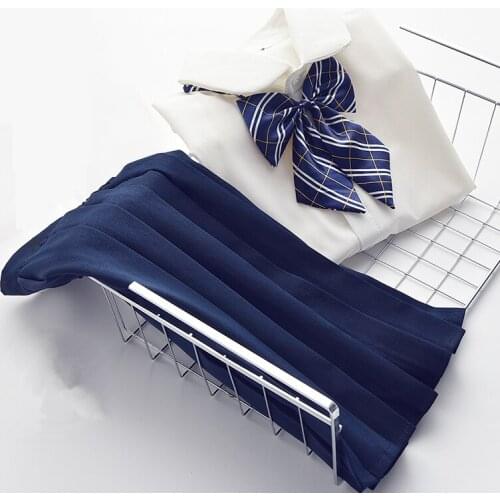 Japanese School Uniforms Set Women Summer Short Seeve White Shirt + Black Skirt + Bow Korean Students Uniform Clothes For Girls