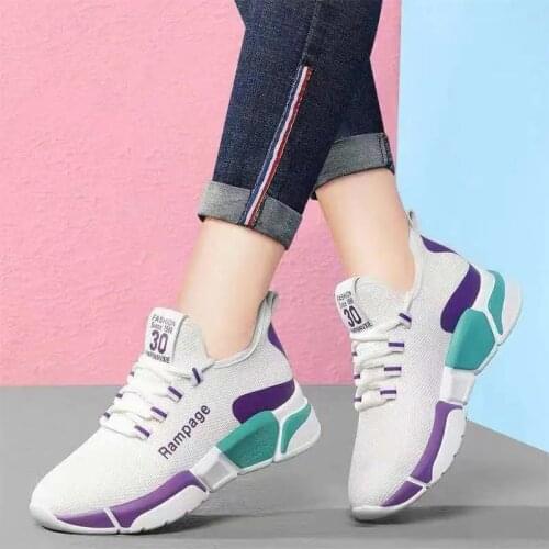 2021 Trendy Ladies Sports Shoes Tenis Feminino Black or White Casual Jogging Shoes Thick-soled Vulcanized Shoes Trainer Sneakers