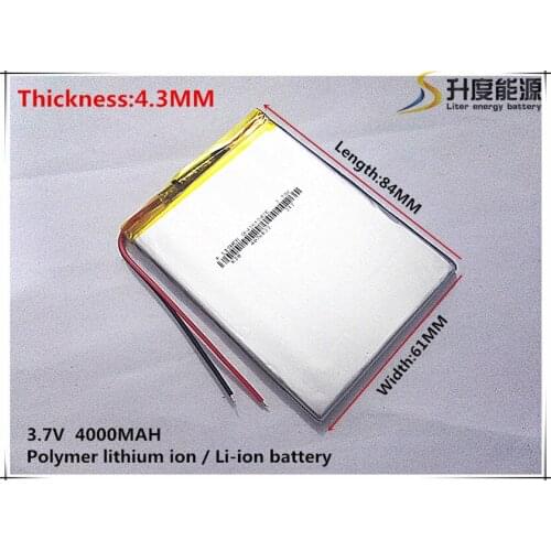Li-Po 3.7V,4000mAH,[436184] NTC;PLIB;polymer lithium ion / Li-ion battery for tablet pc;POWER BANK;CELL PHONE