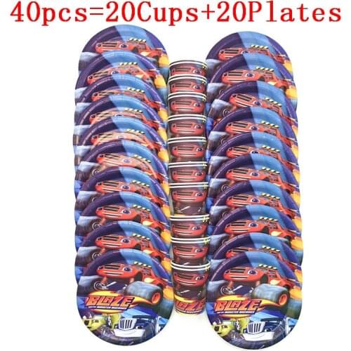 Blaze and the Monster Machines Birthday Party Set Decorations Paper Cups Plates Baby Shower Kids Boy Children Day Party Supplies