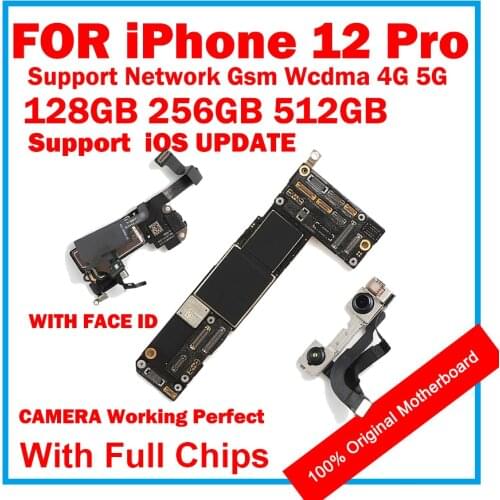 For iPhone 12 pro Motherboard With / No Face ID Clean Original Replaced Main Board good Tested Facial Function LTE Support