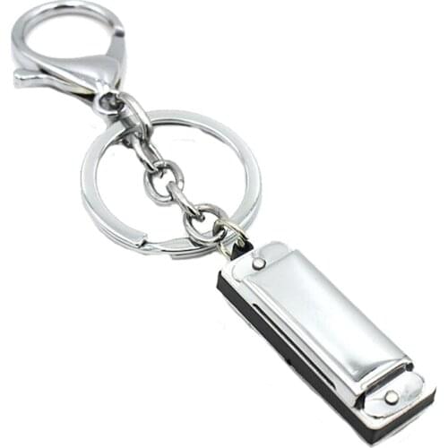 N0HA Mini Harmonica Keychain,Special 8 Tone 4 Holes Harmonica Keychain Harmonic Keyring Keys Holder Bag Pendant Musical Toys