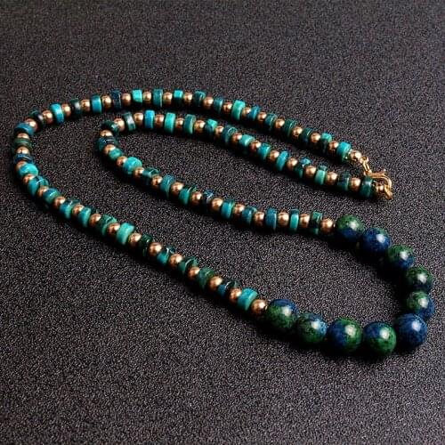 Green natural stone bead necklace Fashion Chain Short Choker Women Jewelry