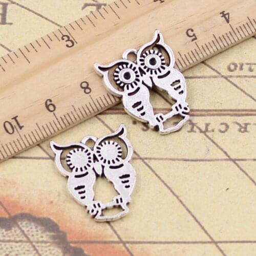 15pcs Charms Owl 23x19mm Tibetan Silver Pendants Crafts Making Findings Handmade Antique DIY Jewelry