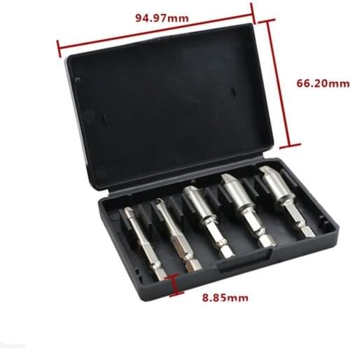 Premium Screw Extractor (5pcs) Wood Screw Carpenter Screwdriver Broken Head Slide Screw Extractor Thread Tool Drilling Easy Out1