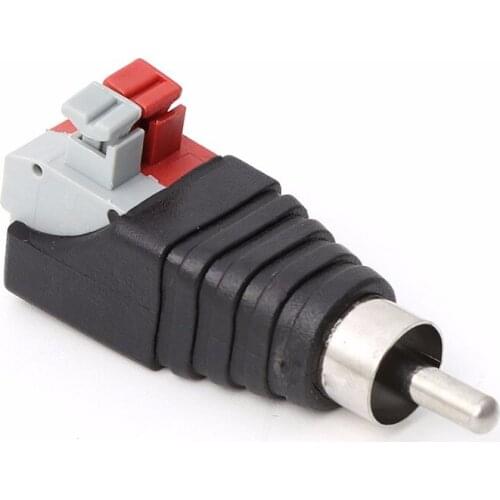 Speaker Wire A/V Cable to Audio Male RCA Connector Adapter Jack Press Terminal