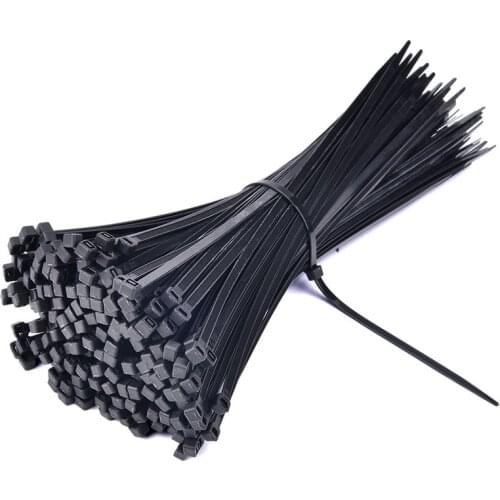 Self-Locking Plastic Nylon Wire Cable Zip Ties 100pcs Black Cable Ties Fasten Loop Cable Various specifications