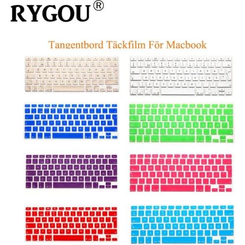 RYGOU Swedish Svenska Letters Silicone Keyboard Stickers for MacBook Keyboard Cover EU Layout for Mac Book Air Pro 13 15 17