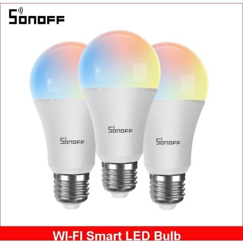 SONOFF WiFi Smart LED Bulb E27 Dimmable RGB Cool Warm Light Lamp 9W Bulbs EWeLink App Home Automation Works With Alexa Google