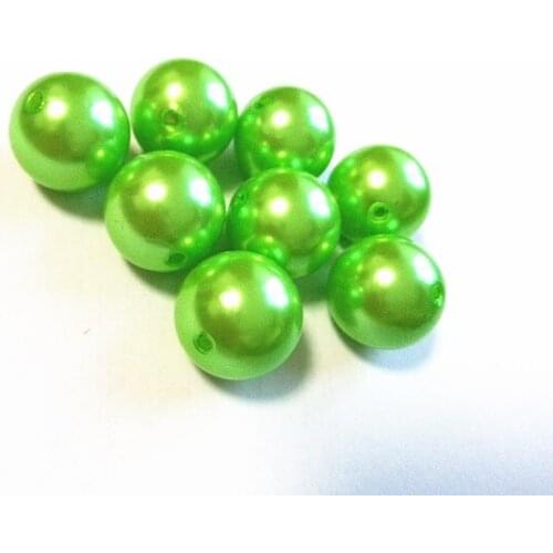 Choose size) 6mm/8mm/10mm/12mm/14mm/16mm/18mm/23mm/25mm lime green color Acrylic Pearl Beads