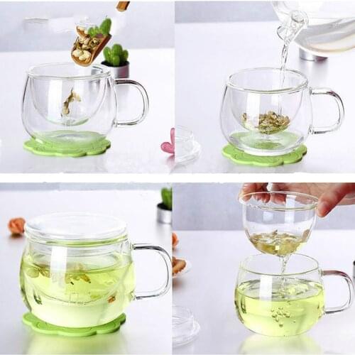 1 Set di Caffe Tazza di Te Tazza di Vetro Trasparente Bicchiere di Latte Tazza Tazza di Caffe Tazze da Te Con Te Infusore Filtro