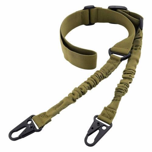 1PC Heavy Tactical Quick Detach American 2 Point Sling Adjustable Bungee Rifle Shoulder Strap Length for Outdoor