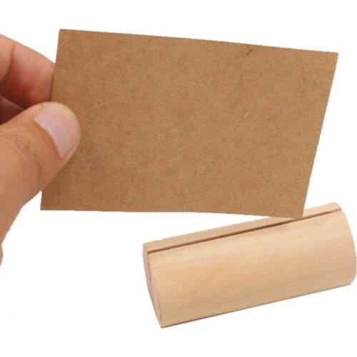 10 PCS Wooden Name Card Table Numbers Place Card Holder Base Memo Picture Photo Holder For Wedding Party Christmas Decoratio