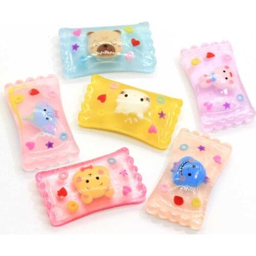 18*32MM Kawaii Cartoon Animal Sweet Candy Flatbacks Lovely Dessert Candy Embellishments Jewelry Making Scrapbooking DIY