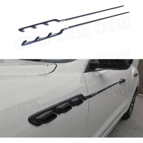 4 PCS/Set Carbon Fiber Front Fender Side Air Vent Trim Frame Door Decoration Strips for Maserati Levante 2016-2019