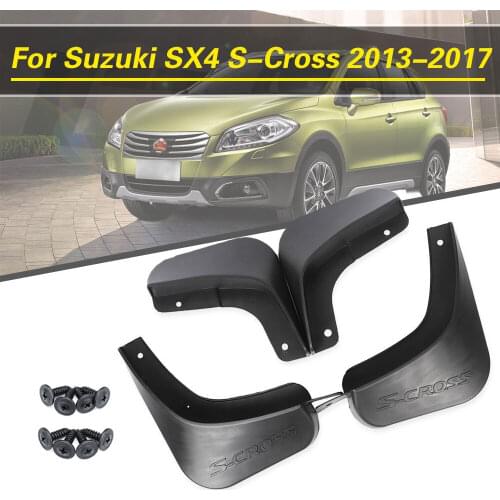 4Pcs Car Mudflaps Front Rear Mud Flaps Mudguards Splash Guards Fender Flares For Suzuki SX4 S-Cross 2013 2014 2015 2016 2017