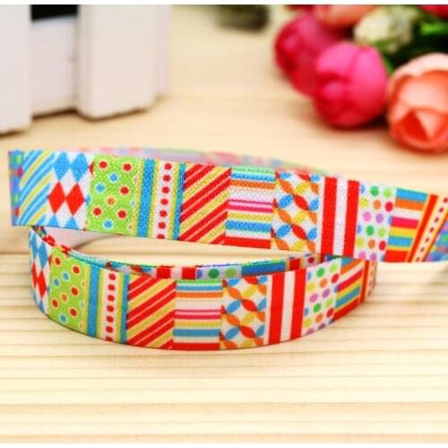 5/8'' Free shipping Fold Elastic FOE pattern printed headband headwear hairband diy decoration wholesale OEM P5388