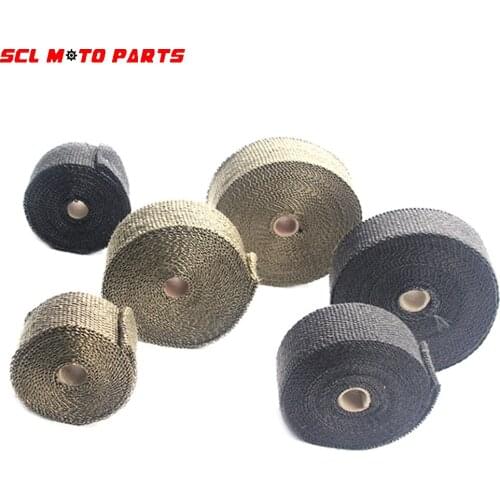ALconstar-Racing Motorcycle 5M 10M 15M Exhaust Front Pipe Anti-hot Wrap Heat Manifold Insulation Cloth Roll With 3 Colors Option