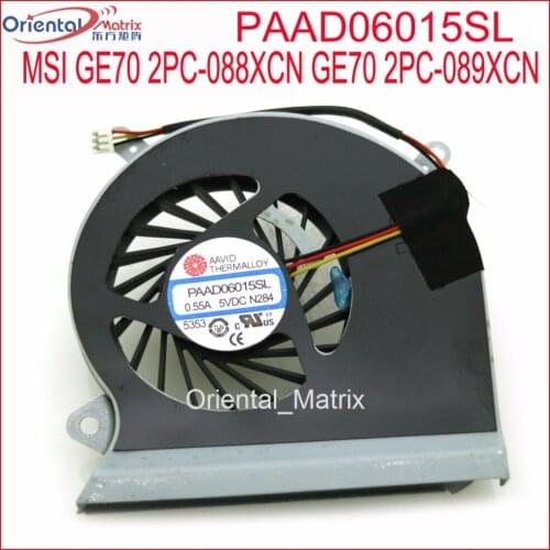 Free Shipping PAAD06015SL Fan DC5V 0.55A For MSI GE70 2PC-088XCN GE70 2PC-089XCN Laptop CPU Cooling Fan