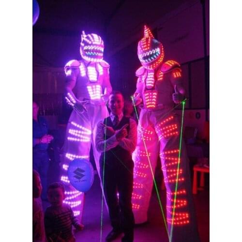 Free Shipping LED Laser co2 robot suit costume / tron LED Light suit