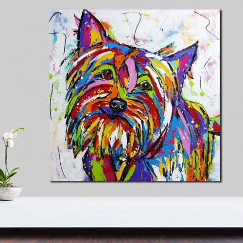 Large size Printing Oil Painting Dogs Painting Art colorful wall art canvas prints pictures for living room and bedroom No Frame