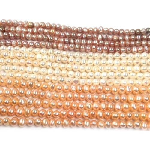 Natural Freshwater Pearl Beading Rice shape Isolation Punch Loose Beads for DIY Elegant Necklace Bracelet Jewelry Making