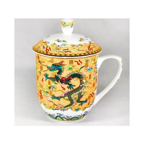 Dragon and Phoenix cup tea cup 850ml Bone China porcelain teacup ceramic teaset High-capacity kettle