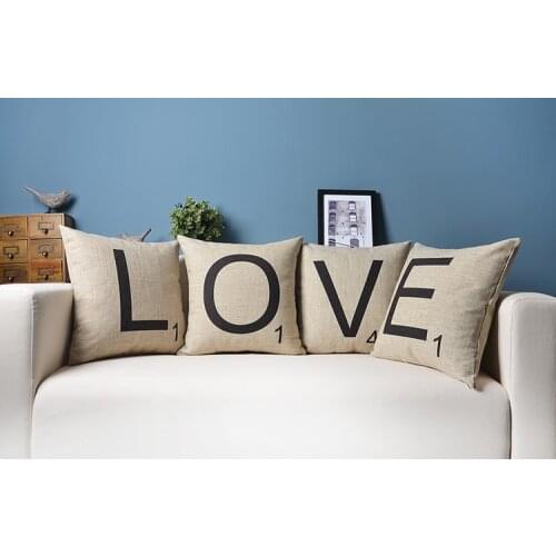 Love pillow cover, creative Wedding black letter lover couple gift throw pillow case pillowcase wholesale