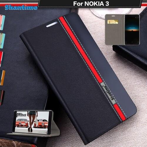 Luxury Vintage Pu Leather Book Case For Nokia 3 Flip Wallet Business Phone Case For Nokia 3 Soft Silicone Back Cover